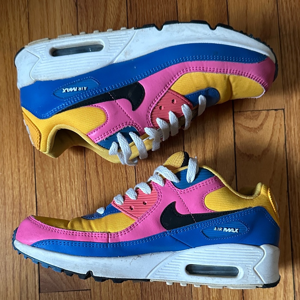 Nike Women's Multicolor Air Max Sneakers in Pink, Blue, Yellow and Black